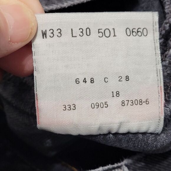 Vtg Levis 501 Jeans 33x30 Black Distressed Dominican Republic Button Front - Picture 10 of 15